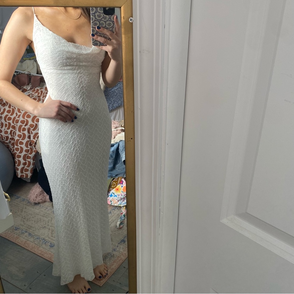 White Open Back Dress